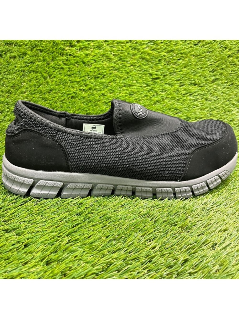 Hoss Meteorite Mens Size 12 Black Gray Composite Toe Safety Slip-On Shoes